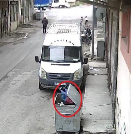 Çöp konteynerine düşen çocuğun sağlık durumu iyi