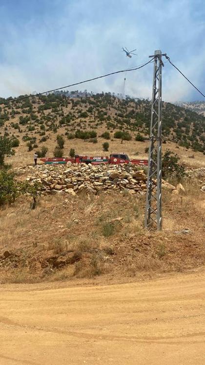 Kahramanmaraş çıkan 2 ayrı orman yangınından biri kontrol altında