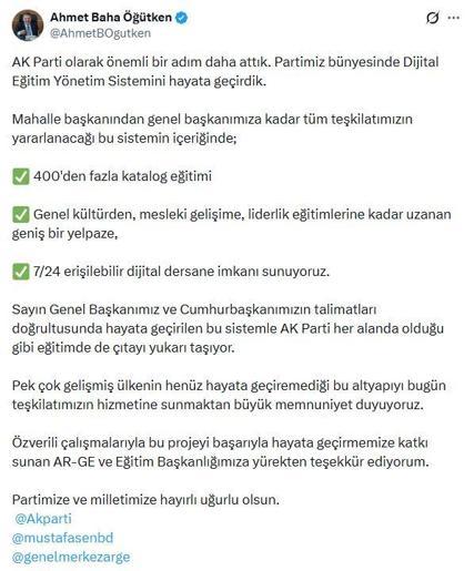 AK Partili Öğütken: Dijital Eğitim Yönetim Sistemini hayata geçirdik