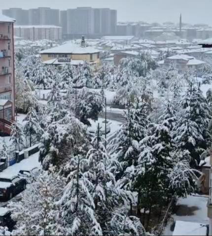 Erzurumda kar yağdı