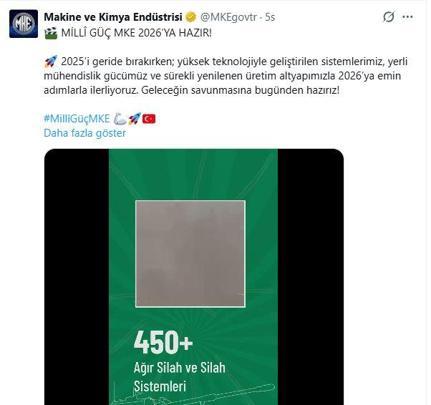 MKEden 450den fazla ağır silah sistemi teslimatı