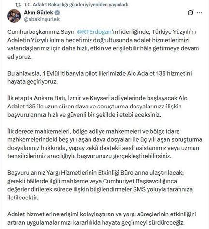 Adliyelerde Alo Adalet 135 dönemi