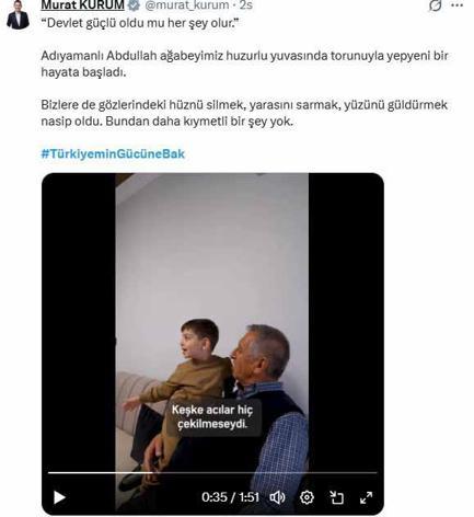 Bakan Kurum, küçük Yusuf ve dedesinin hikayesini paylaştı