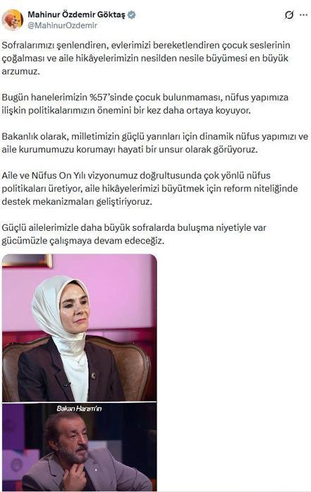 Bakan Göktaş: Dinamik nüfus yapımızı korumayı hayati bir unsur olarak görüyoruz
