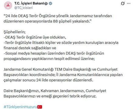 24 ilde DEAŞ operasyonu: 88 gözaltı