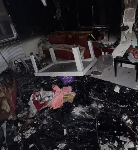 Çorumda yangın; 1 daire kullanılamaz hale geldi