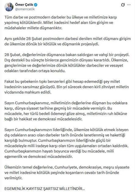 AK Partili Çelik: Milli iradeye karşı olan tüm uygulamaları ortadan kaldırdık