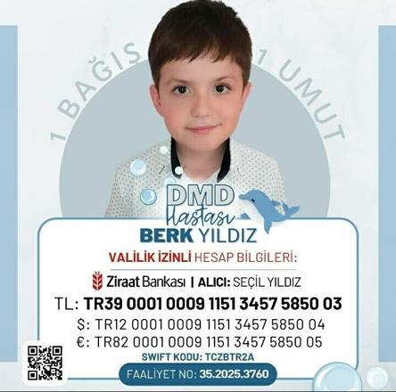 DMD hastası Berkin bağış kumbarası çalındı