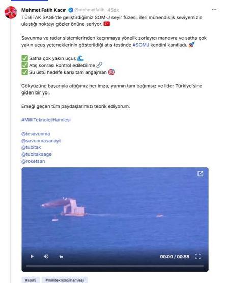 SOM-J seyir füzesi, atış testini başarıyla tamamlandı