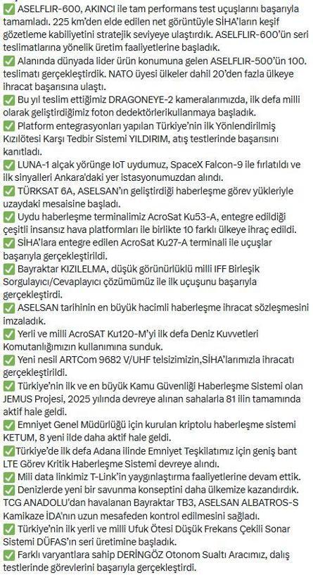 ASELSAN Genel Müdürü Akyol: Finansal ve teknolojik performansımızla 2025e damga vurduk
