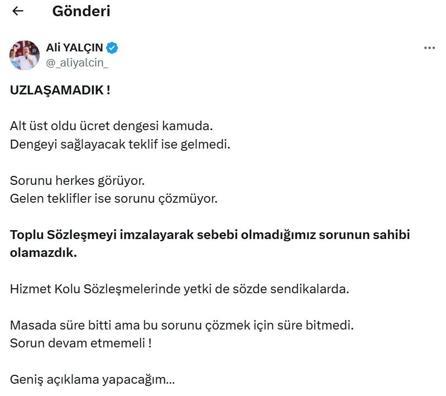 Toplu Sözleşmede uzlaşma sağlanamadı