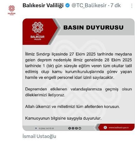 Balıkesir Sındırgıda 6.1 büyüklüğünde deprem