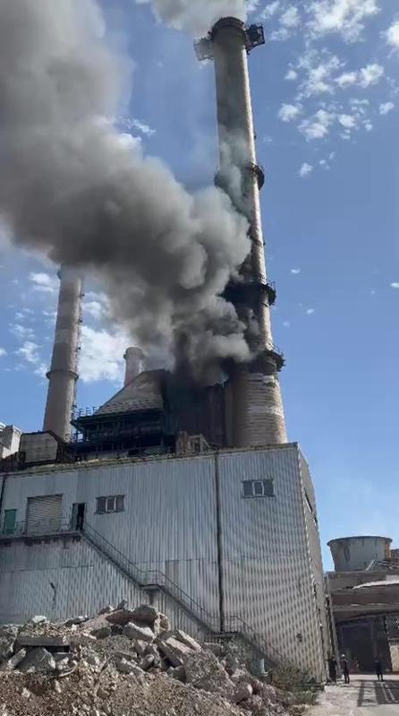 Sivasta termik santralde baca yangını