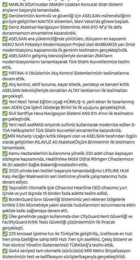 ASELSAN Genel Müdürü Akyol: Finansal ve teknolojik performansımızla 2025e damga vurduk