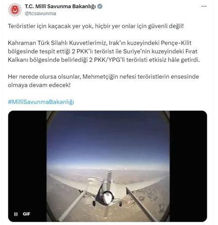 MSB:4 terörist etkisiz hale getirildi