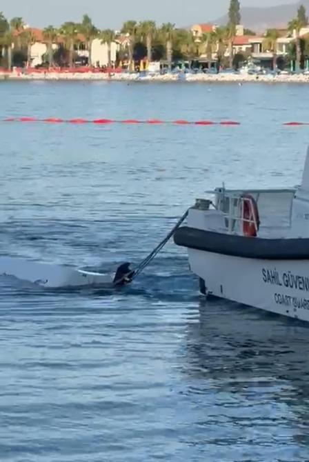 Milas açıklarında alabora olan teknedeki 2 çocuk kurtarıldı