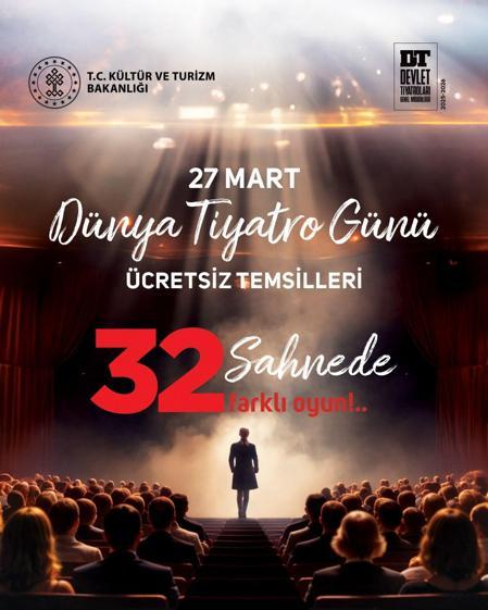Dünya Tiyatro Gününde 19 ilde ücretsiz oyunlar sahnelenecek