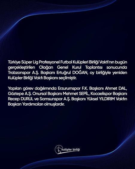 Ertuğrul Doğan, Kulüpler Birliğinde yeniden başkan
