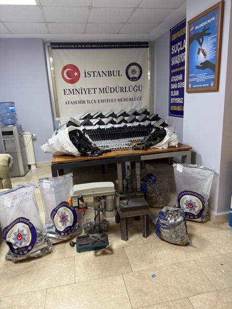 Ataşehirde silah imalathanesine operasyon: 313 tabanca ele geçirildi