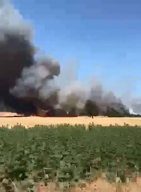 Çanakkalede tarım arazisinde yangın