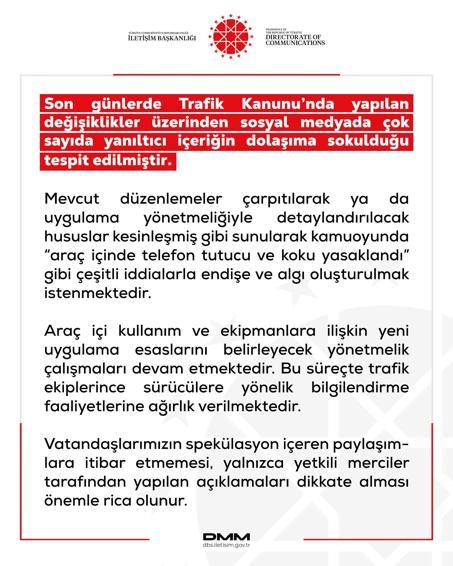 DMMden araç içinde telefon tutucu ve koku yasaklandı iddialarına ilişkin açıklama