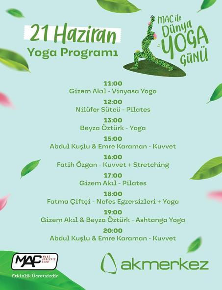 Akmerkez’den Dünya Yoga Günü’ne özel etkinlikler