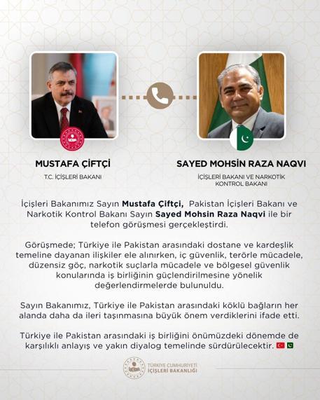 Bakan Çiftçi, Pakistanlı mevkidaşı Naqvi ile görüştü