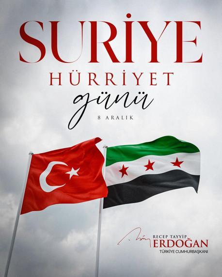 Cumhurbaşkanı Erdoğandan 8 Aralık Devriminin yıl dönümüne tebrik mesajı