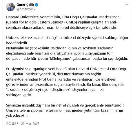 AK Partili Çelik: Üniversiteler siyonist saldırganlığın hedefindedir