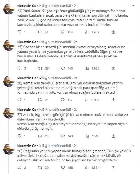 Canikli: İngiliz finans sisteminin Türkiyeye 300 milyar dolar göndermesi mümkün değil