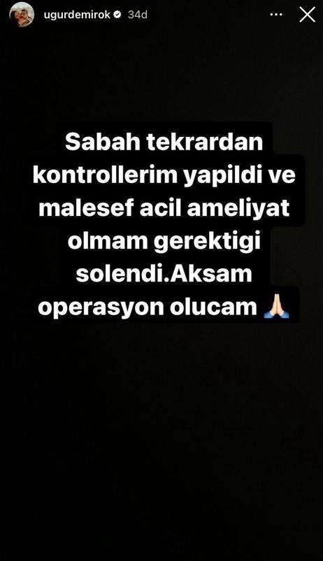 Uğur Demirok ameliyat olacağını açıkladı