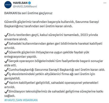 İnsansız kara aracı BARKANda seri üretime geçiliyor