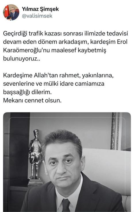 Kazada yaralanan eski Bitlis Valisi Karaömeroğlu, yaşam mücadelesini kaybetti