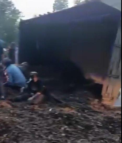 Düzcede traktör römorku devrildi: 11 yaralı
