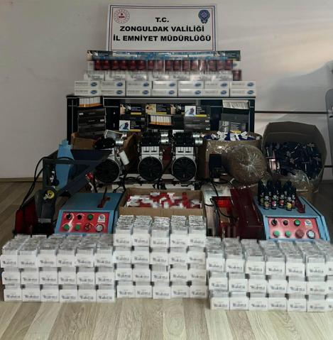 Zonguldakta 134 bini dolu, 570 bin kaçak makaron ele geçirildi