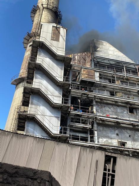 Sivasta termik santralde baca yangını