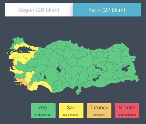 Çevre, Şehircilik ve İklim Değişikliği Bakanlığından sağanak uyarısı
