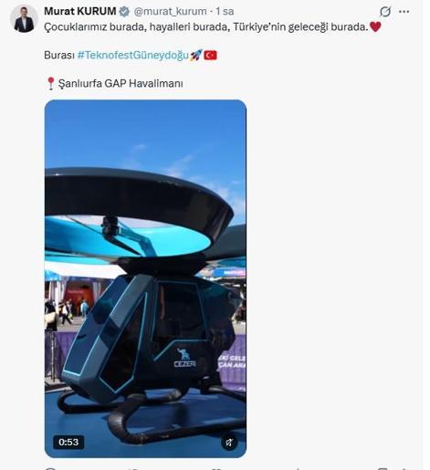 Bakan Kurum’dan TEKNOFEST paylaşımı