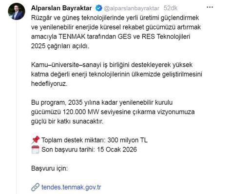 TENMAKtan güneş ve rüzgar projelerine destek