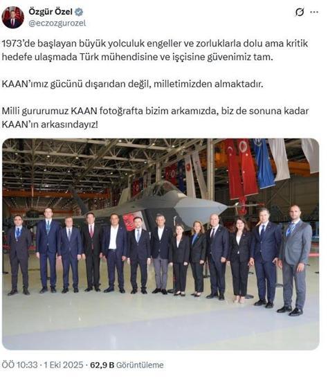 Özgür Özel: KAANın arkasındayız