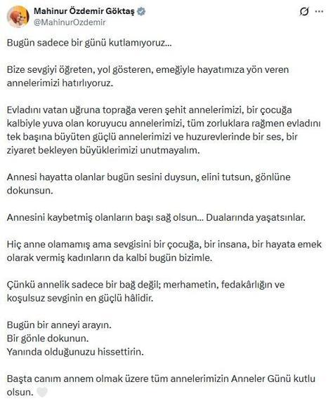 Bakan Göktaştan Anneler Günü mesajı