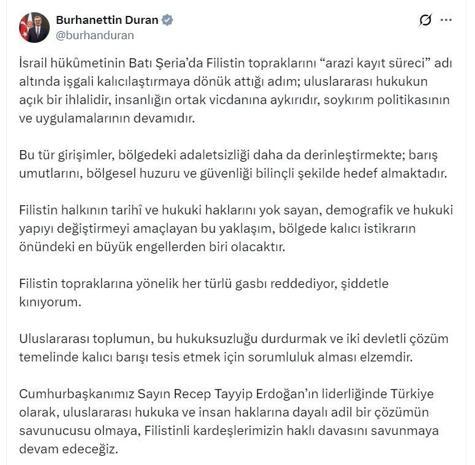 İletişim Başkanı Durandan İsraile tepki