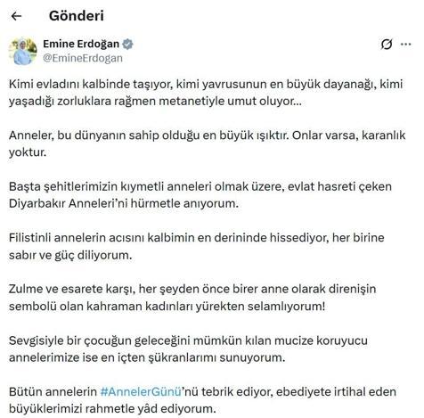 Emine Erdoğandan Anneler Günü paylaşımı