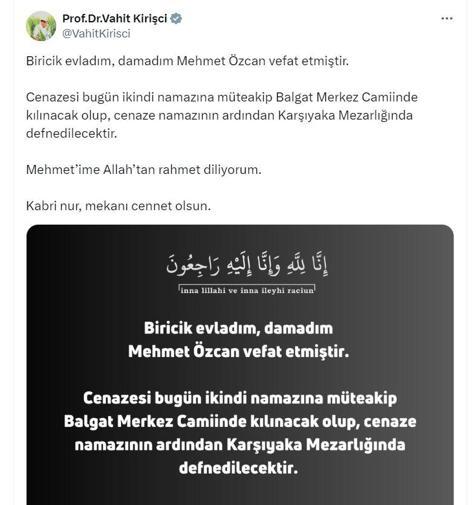 AK Partili Kirişcinin damadı, kalp krizi geçirip yaşamını yitirdi