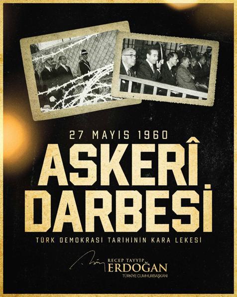 Cumhurbaşkanı Erdoğandan 27 Mayıs mesajı