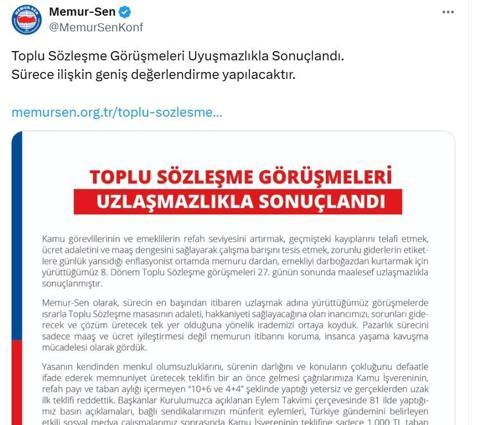 Toplu Sözleşmede uzlaşma sağlanamadı