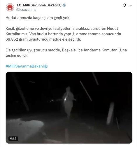 MSB: Van hudut hattında 68 kilo uyuşturucu ele geçirdi