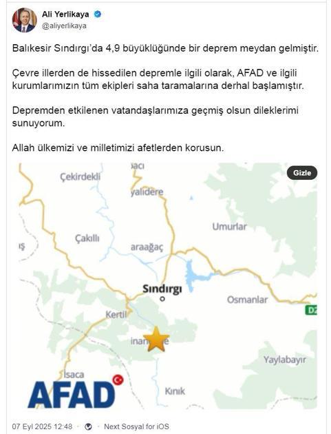 Balıkesir Sındırgı’da depremler devam ediyor