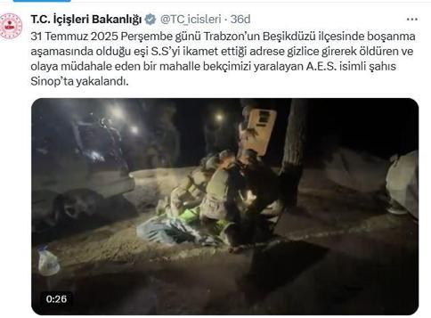 Boşanma aşamasındaki eşi Sinemi öldürüp, bekçiyi yaralayan şüpheli, tanınmamak için saçlarını kazımış