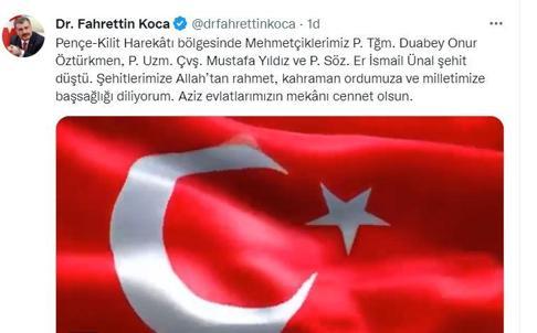 MSB: Pençe-Kilit bölgesinde 3 asker şehit oldu